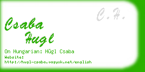 csaba hugl business card